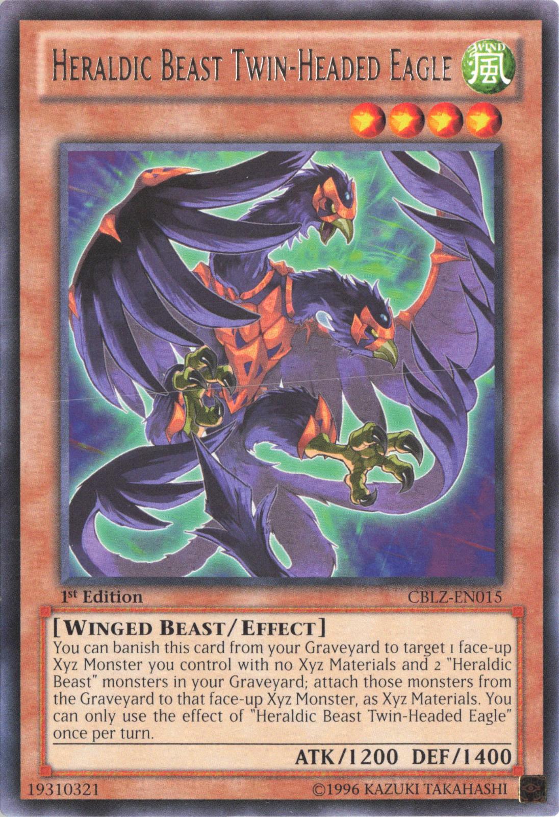 Heraldic Beast Twin-Headed Eagle CBLZ-EN015 Cosmo Blazer Yu-Gi-Oh 1st Edition