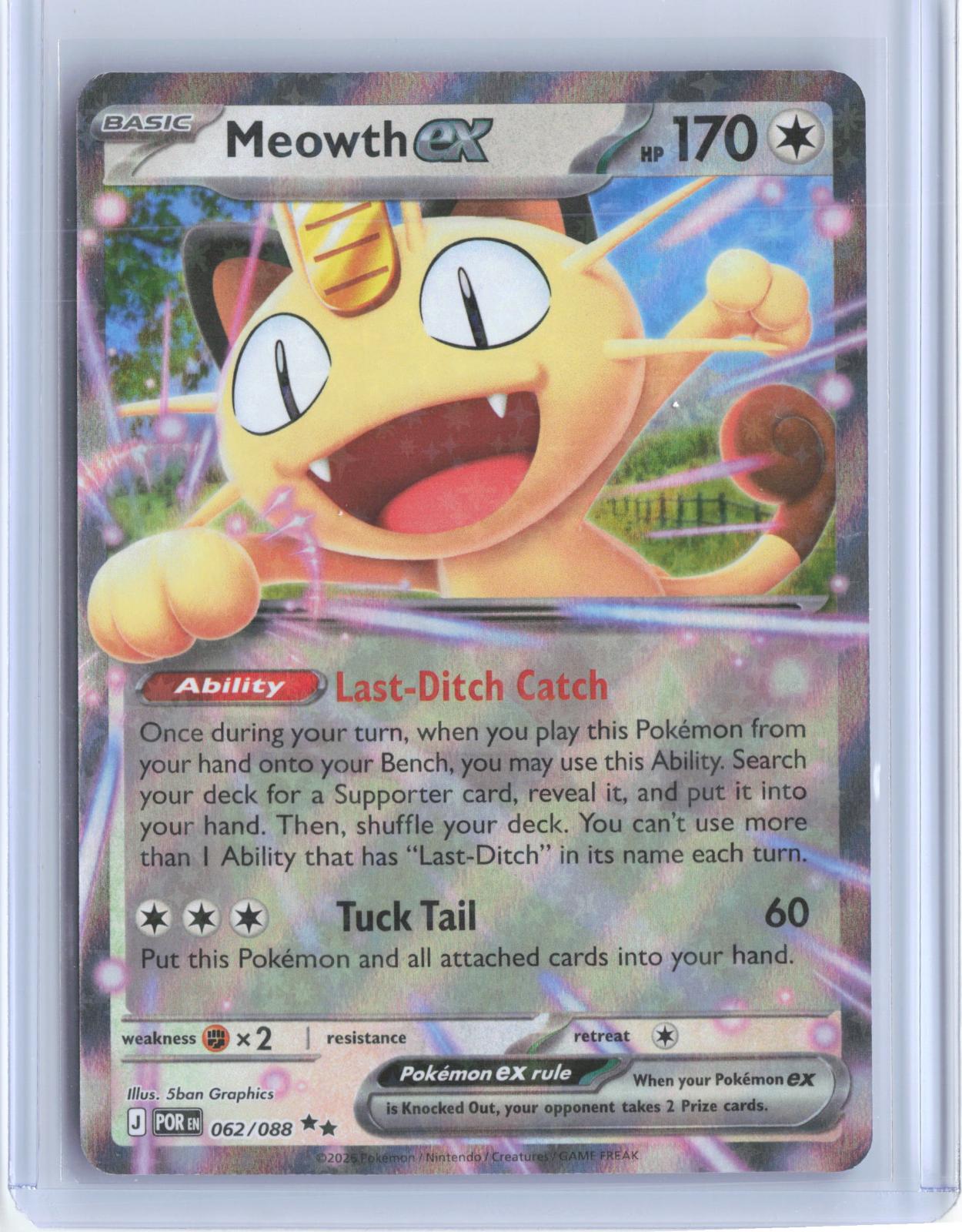 Meowth ex 062/088 Double Rare Perfect Order Pokemon Holo