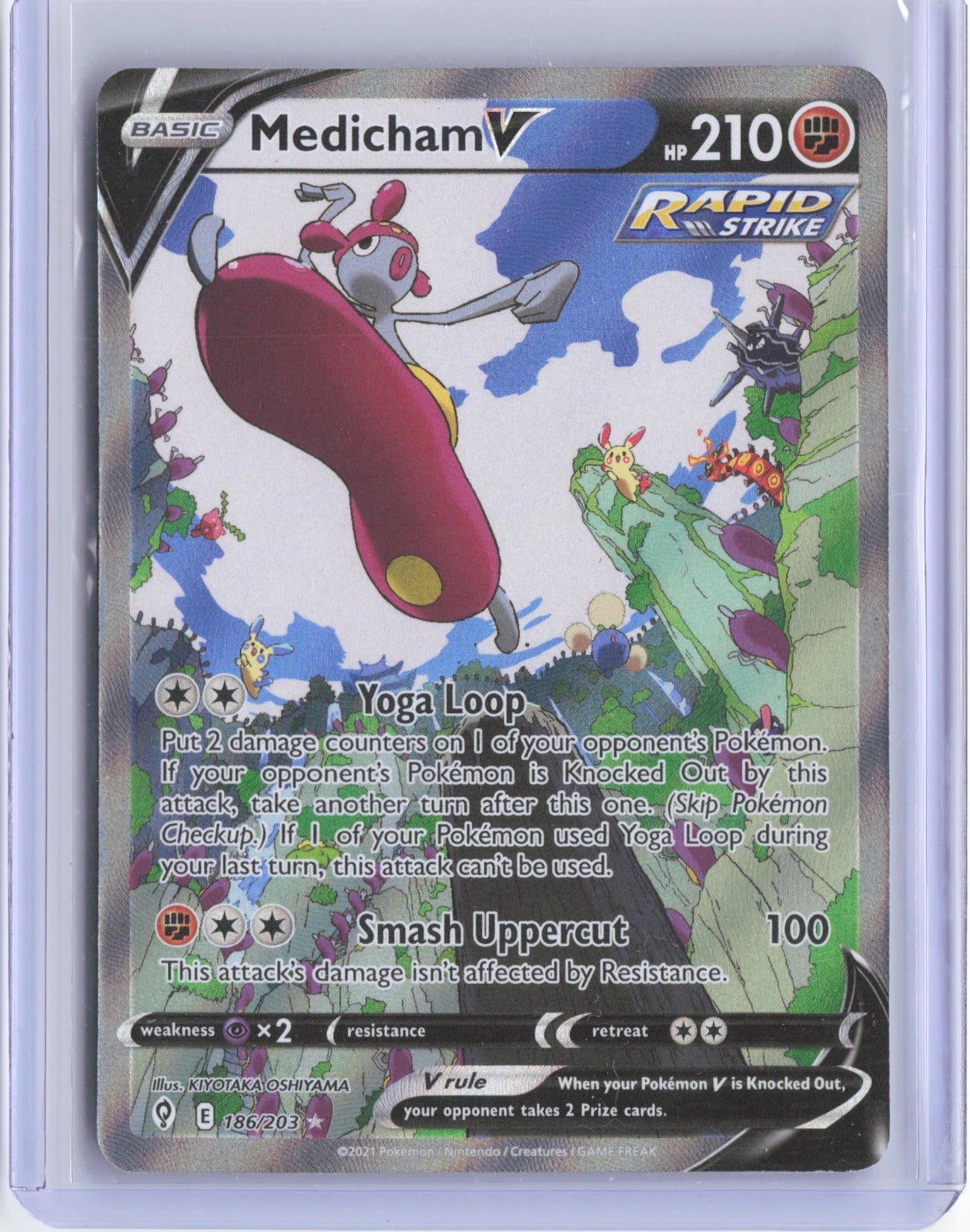 Medicham V (Alternate Full Art) Holo Ultra Rare SWSH07: Evolving Skies 186/203
