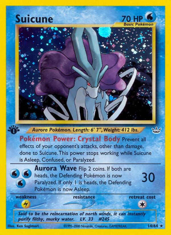 Suicune 14/64 Holo Rare Neo Revelation Pokemon 1st Edition Holo TCG Card