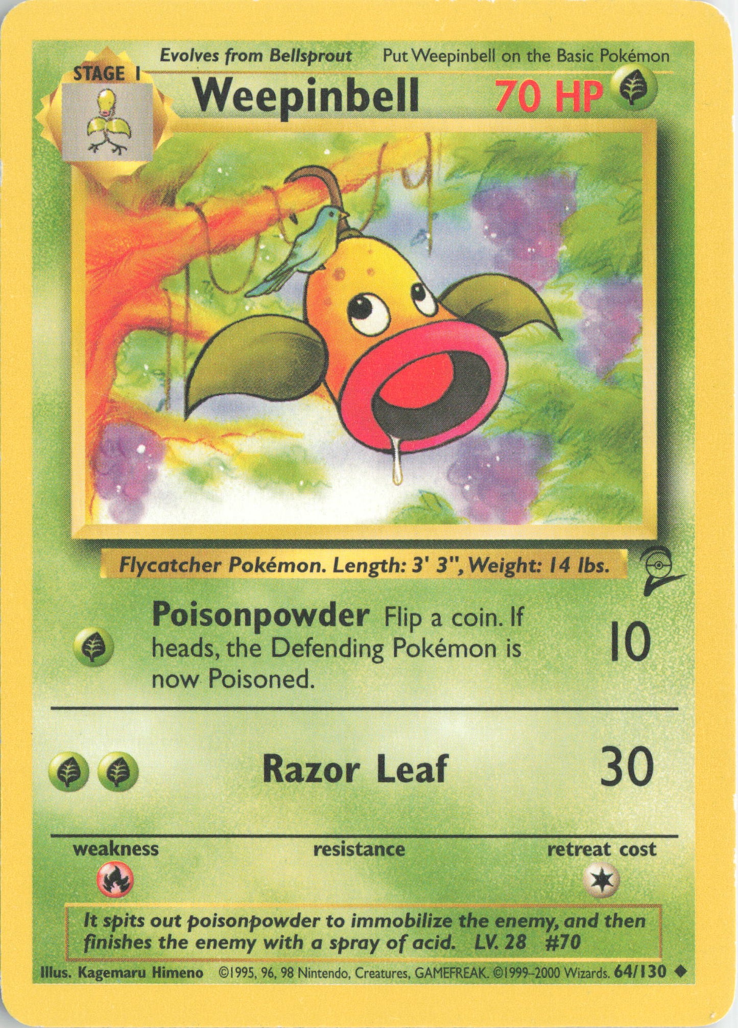 Weepinbell Normal Uncommon Base Set 2 064/130