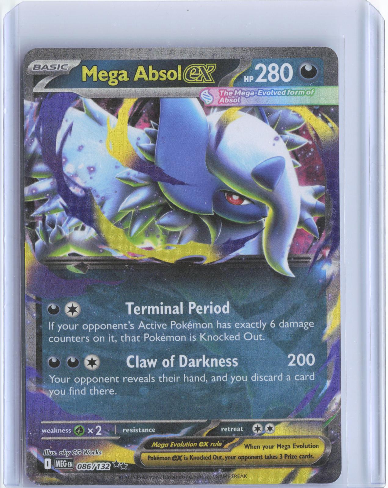 Mega Absol ex 086/132 Double Rare Mega Evolution Pokemon TCG Card