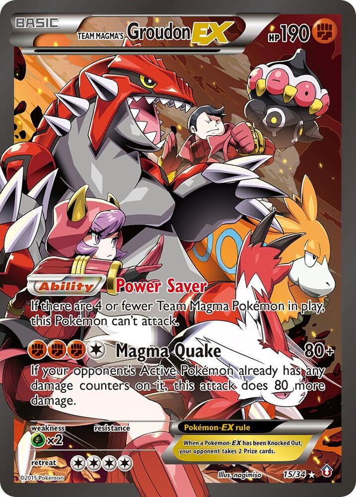 Team Magma's Groudon EX 15/34 - Double Crisis (DCR) Pokémon Card TCG