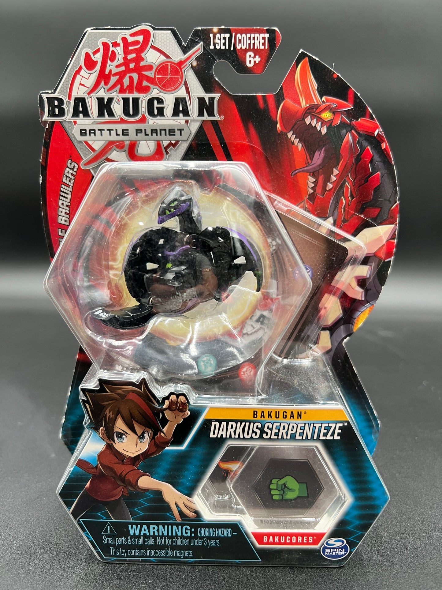 Bakugan, Darkus Serpenteze, 2-inch Tall Collectible Action Figure and Trading Card, for Ages 6 and Up
