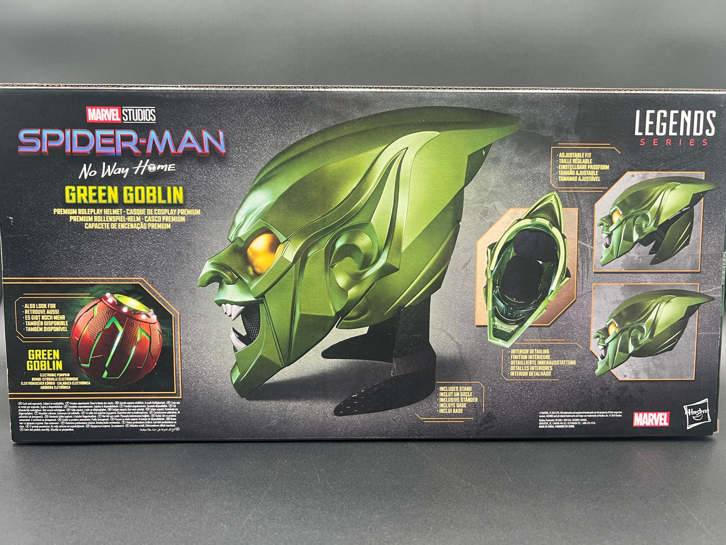 Marvel Legends Series Green Goblin Premium Roleplay Helmet, Spider-Man: No Way Home Adult Collectible Roleplay Gear