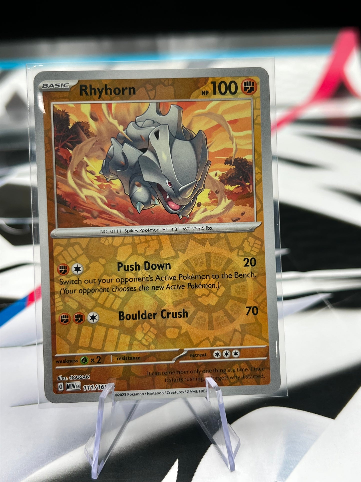 Rhyhorn Reverse Holo 111/165 - SV: Scarlet & Violet 151 (MEW) Pokémon Card TCG