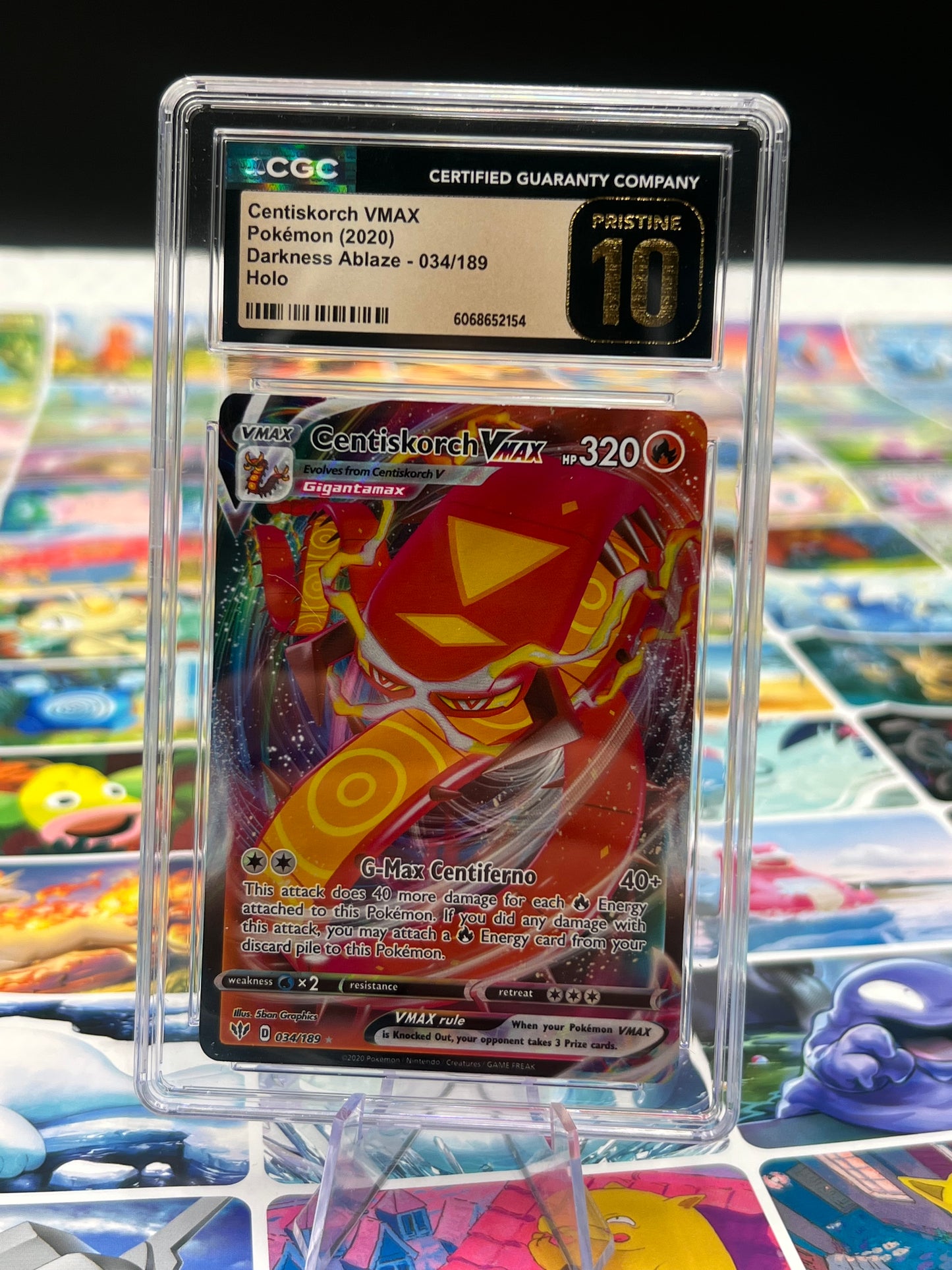 CGC 10 Pristine Centiskorch VMAX 034/189 Ultra Rare - SWSH03: Darkness Ablaze (SWSH03) Graded Pokémon TCG