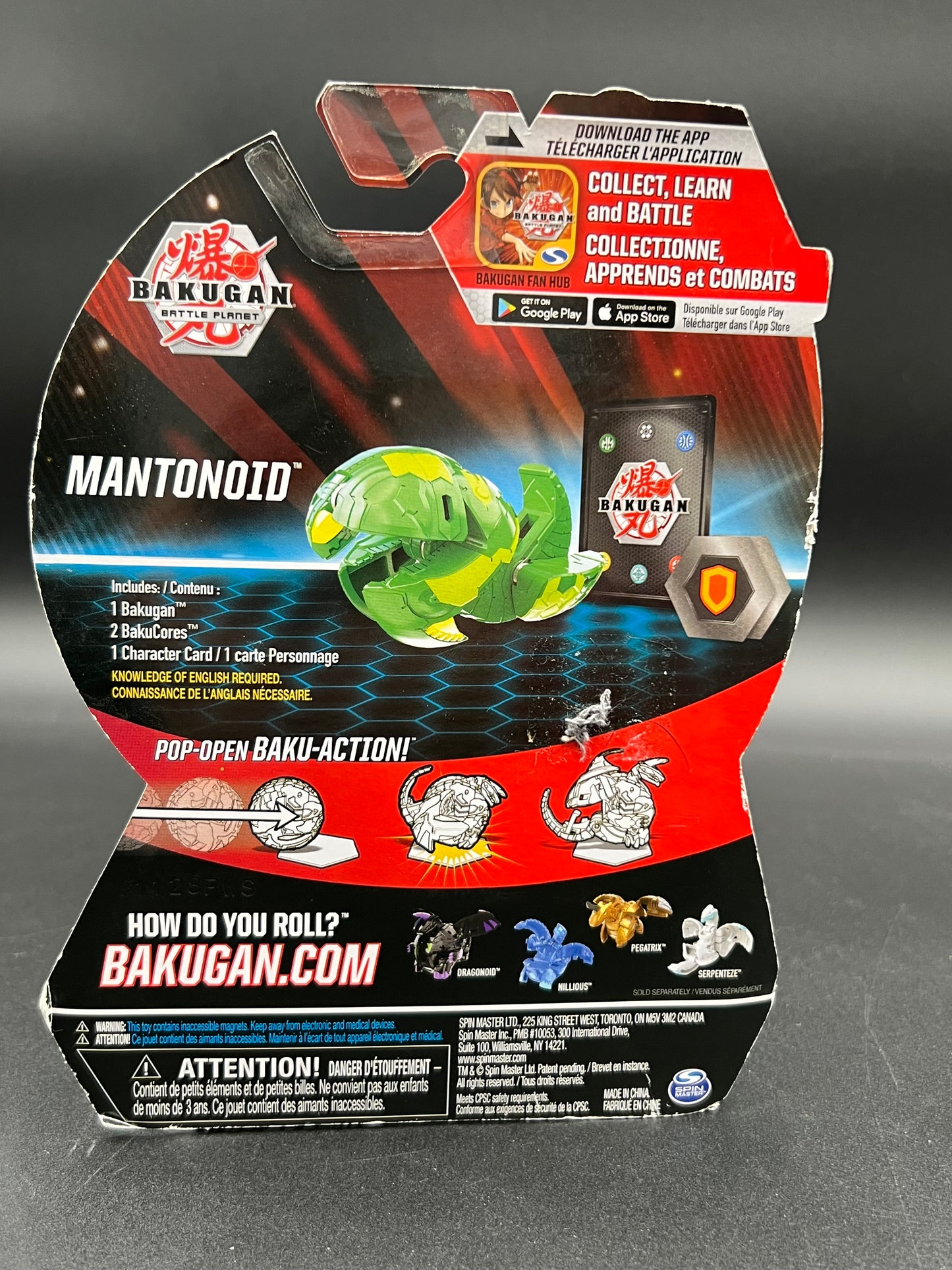Bakugan, Mantonoid, 2-inch Tall Collectible Transforming Creature, for Ages 6 and Up