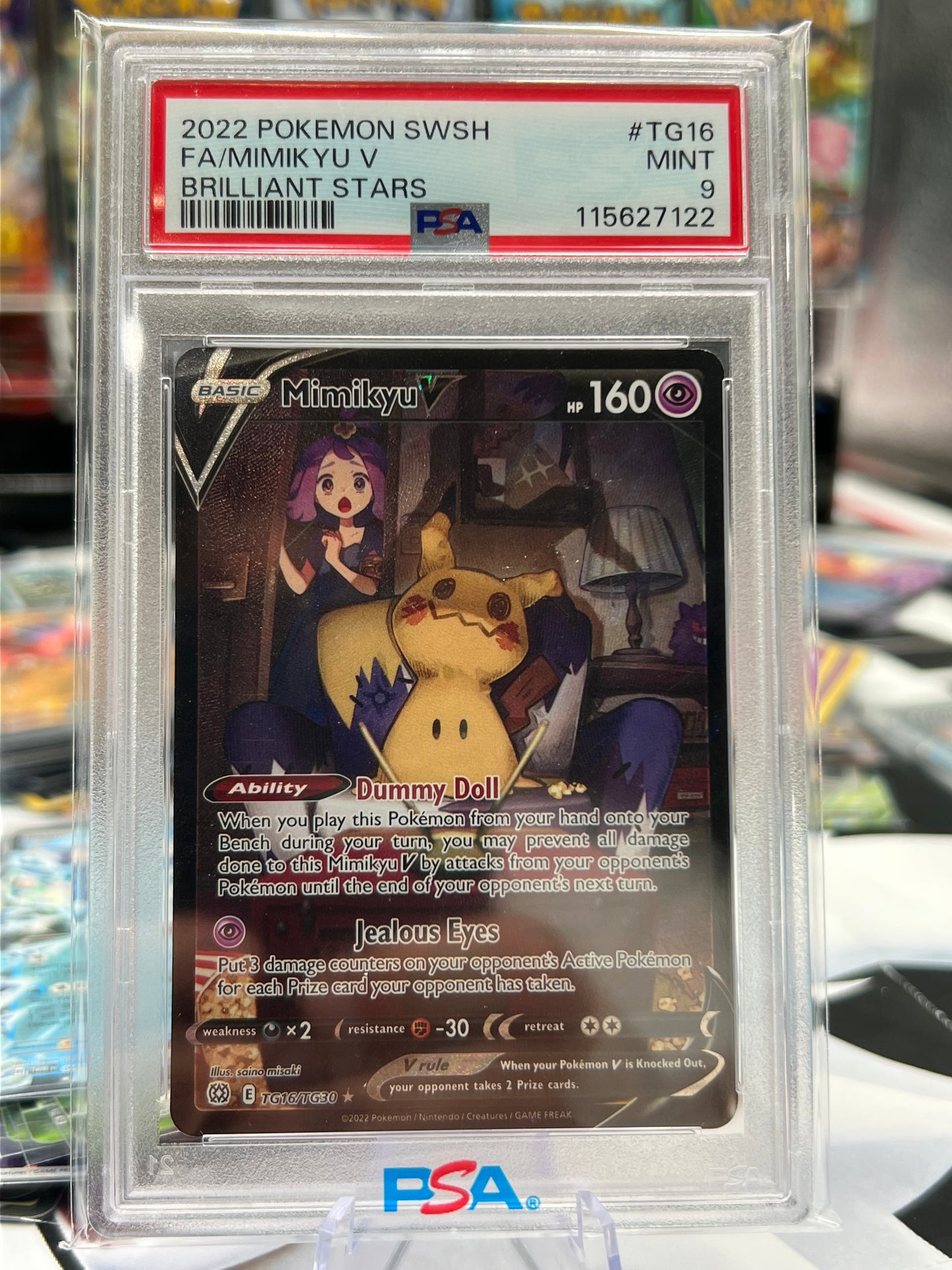 PSA 9 Mimikyu V TG16/TG30 - SWSH09: Brilliant Stars Trainer Gallery (SWSH09:TG) Pokémon TCG