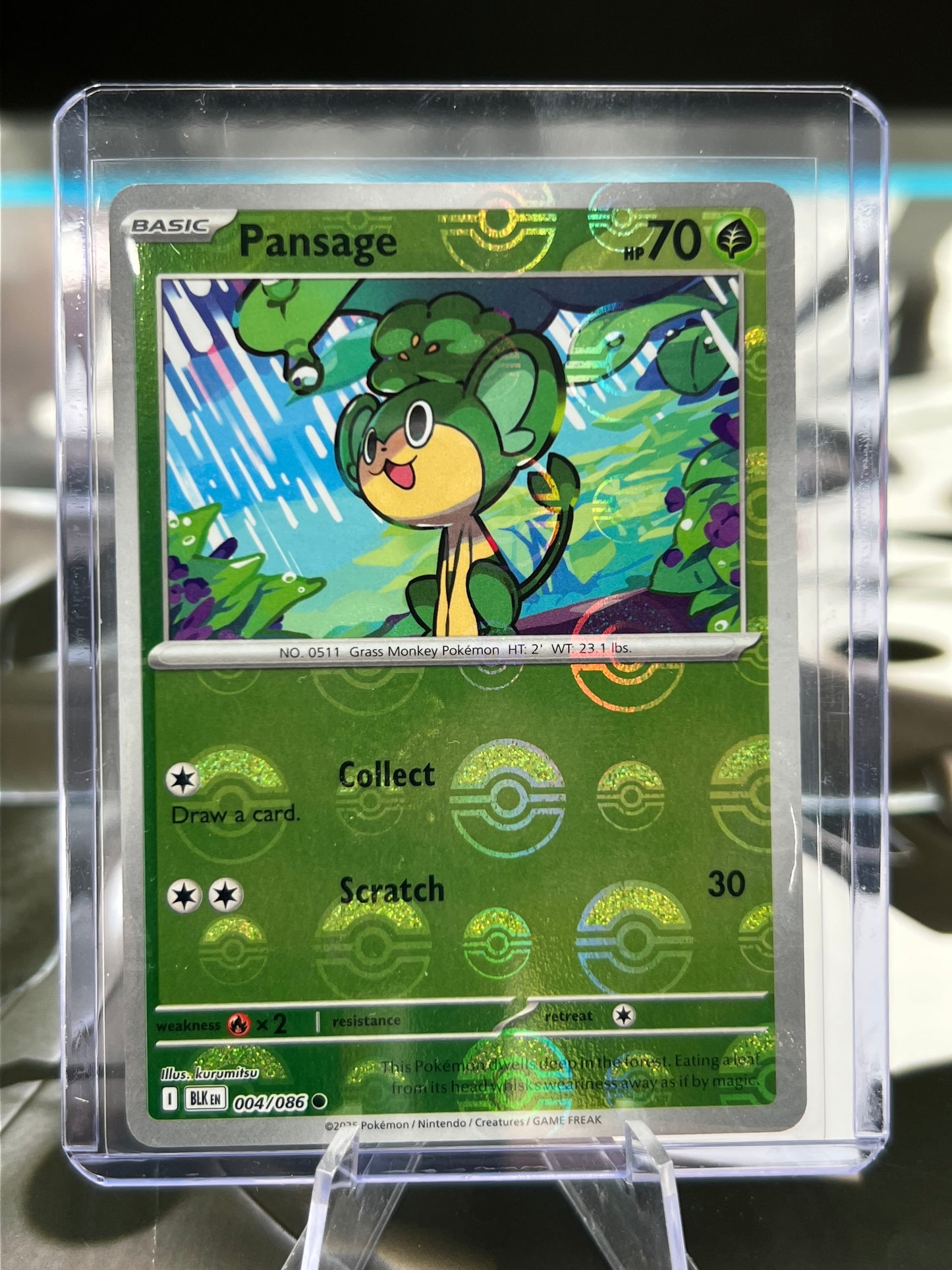 Pansage - 004/086 (Poke Ball Pattern) - SV11B: Black Bolt (SV11B) Pokémon Card TCG