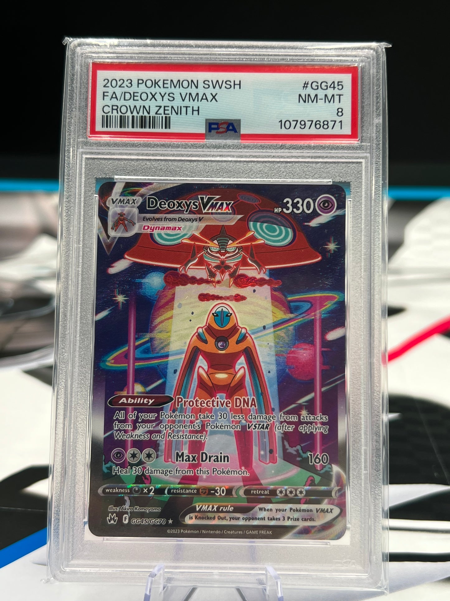 PSA 8 Deoxys VSTAR GG46/GG70 Crown Zenith: Galarian Gallery Holo Pokémon TCG