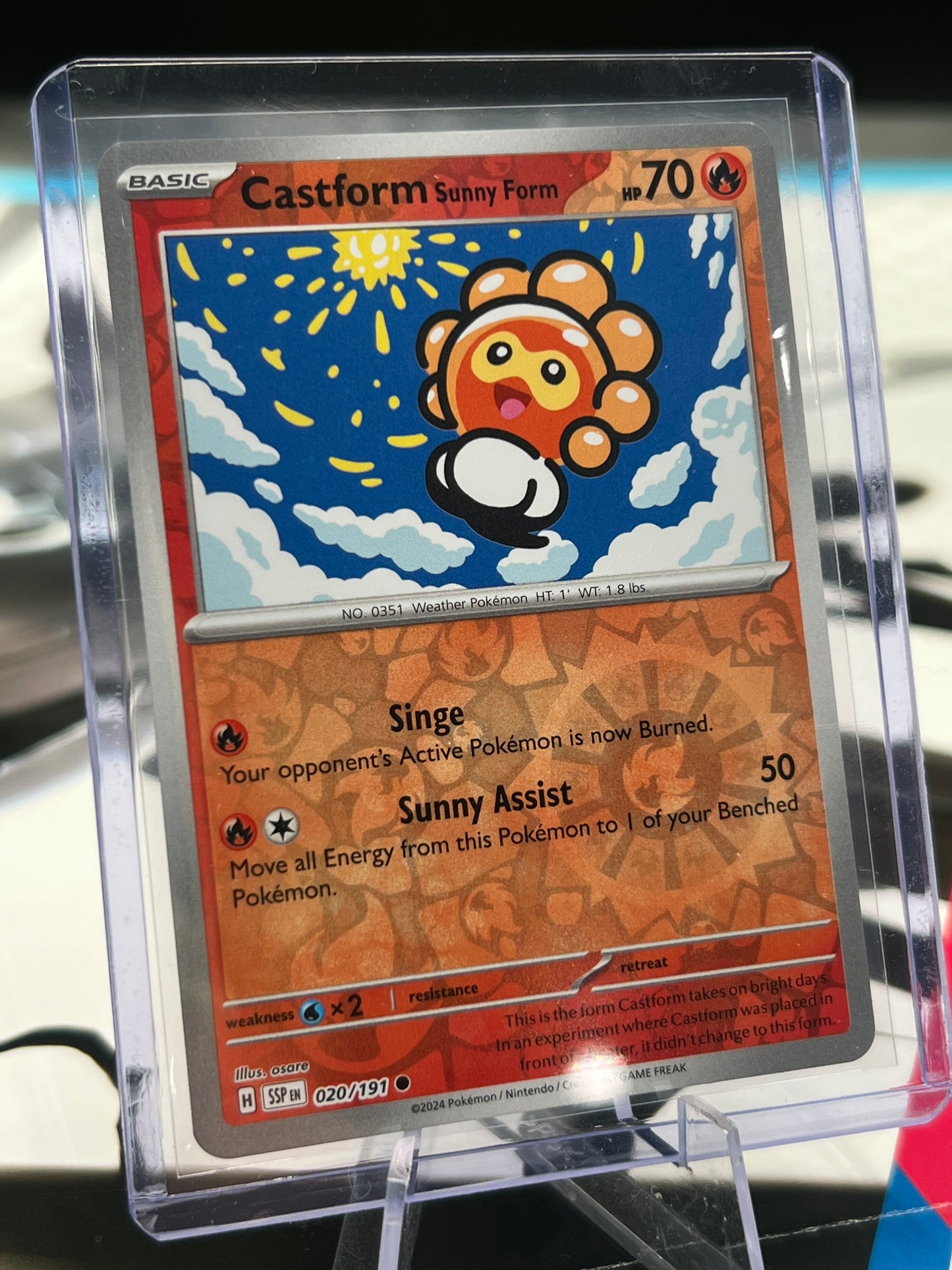 Castform Sunny Form Reverse Holo - 020/191 - SV08: Surging Sparks (SSP) Pokémon Card TCG
