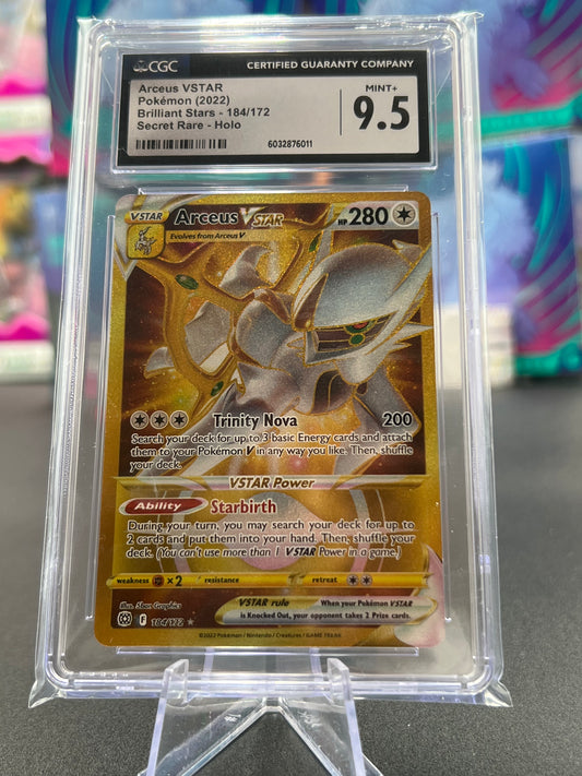 CGC 9.5 Pokémon Arceus VSTAR (Secret) 184/172 Brilliant Stars Graded Pokémon Card