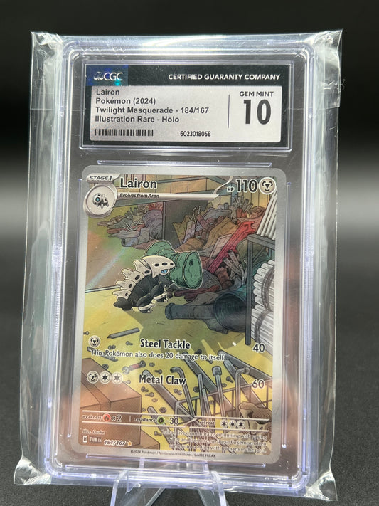CGC 10 Lairon - 184/167 - SV06: Twilight Masquerade (TWM) Graded Pokémon Card