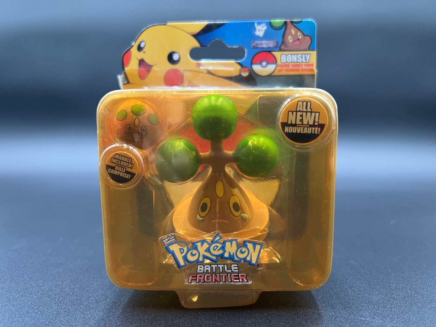 Pokemon Battle Frontier Bonsly figure w/ marble Nintendo Game Freak 2007 NEW