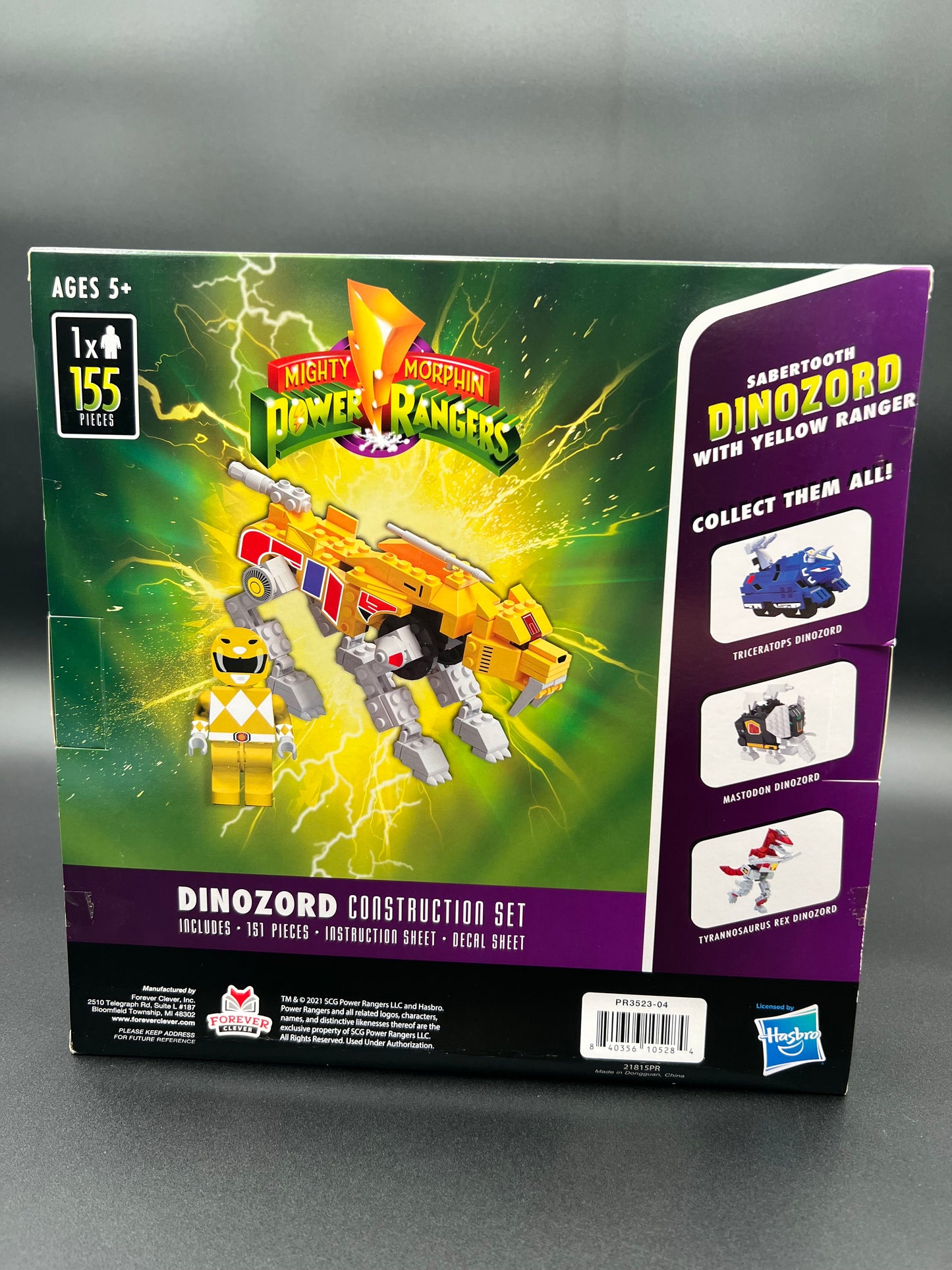 Mighty Morphin Power Rangers - Sabertooth Dinozord Construction Set- Hasbro NEW