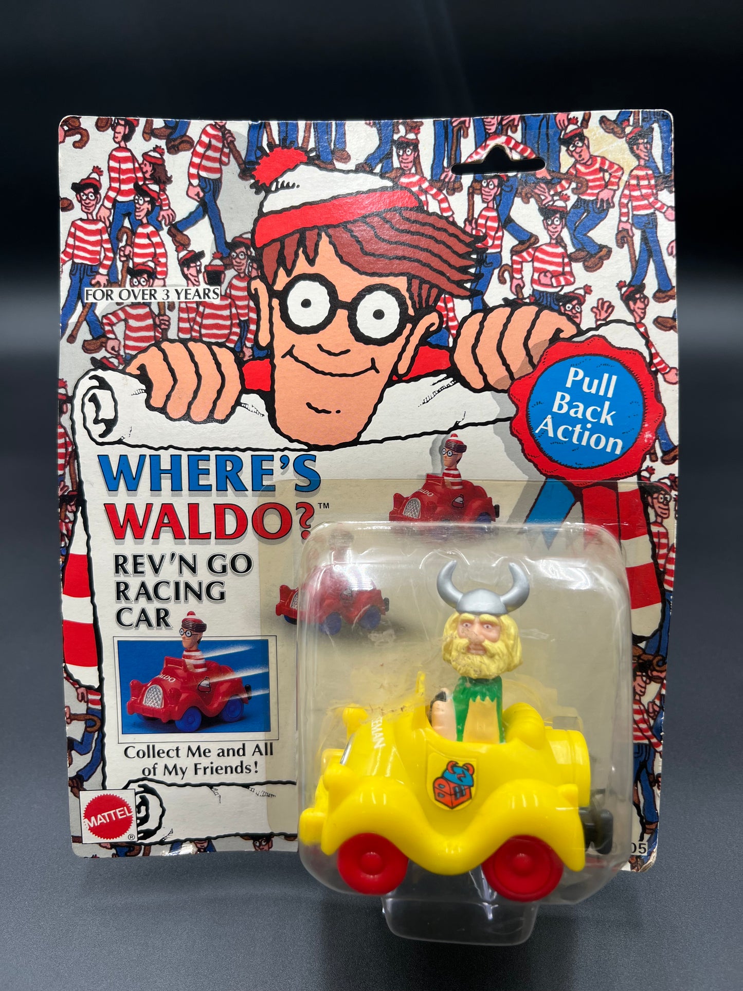 Where's Waldo Rev'n GO Racing Car Norseman Mattel 1991 New