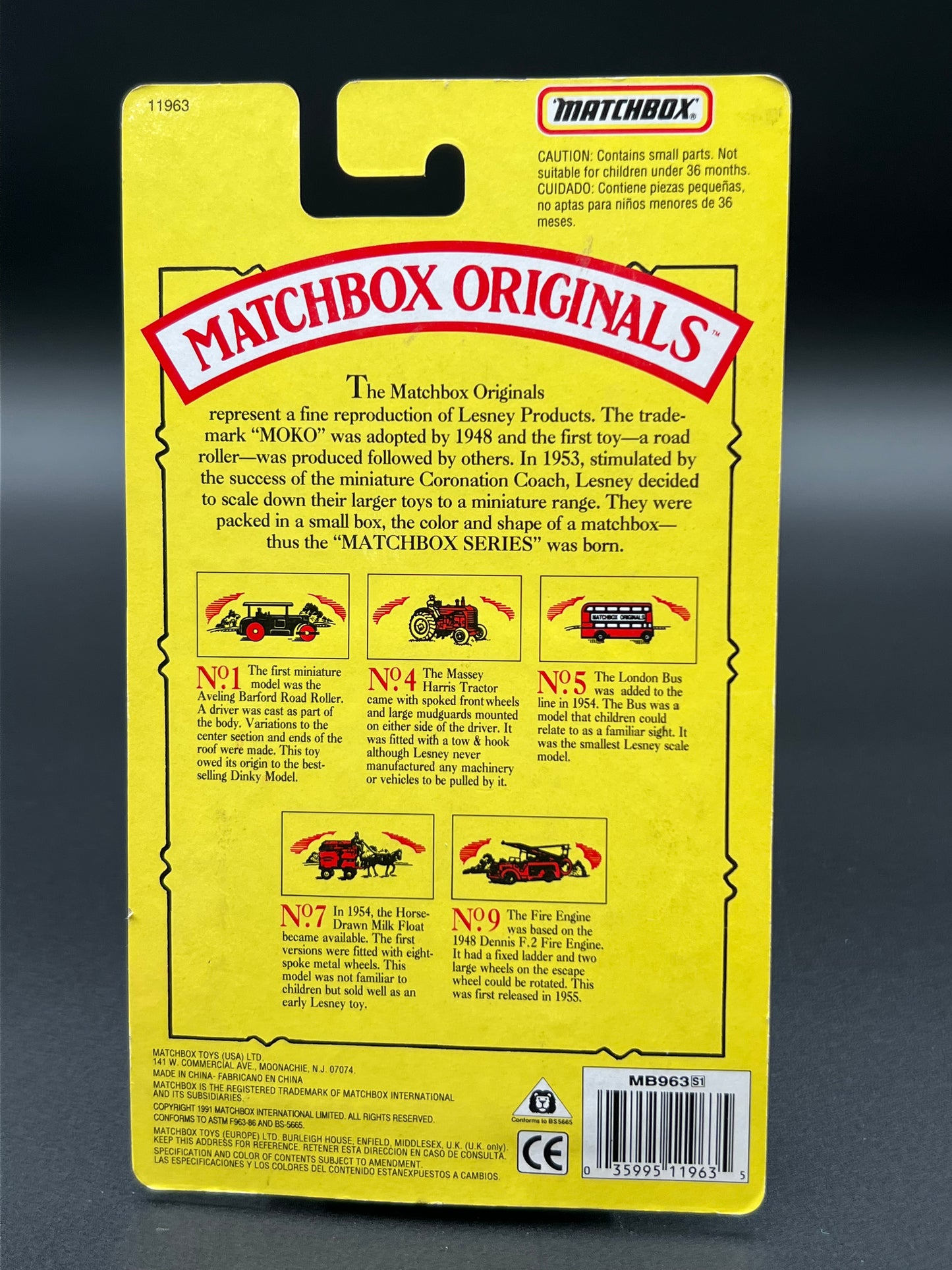 1993 Matchbox Originals Limited Edition Collectors' Series I 1:72 Scale Diecast Vehicle with Authentic Collector Box: The London Bus No 5