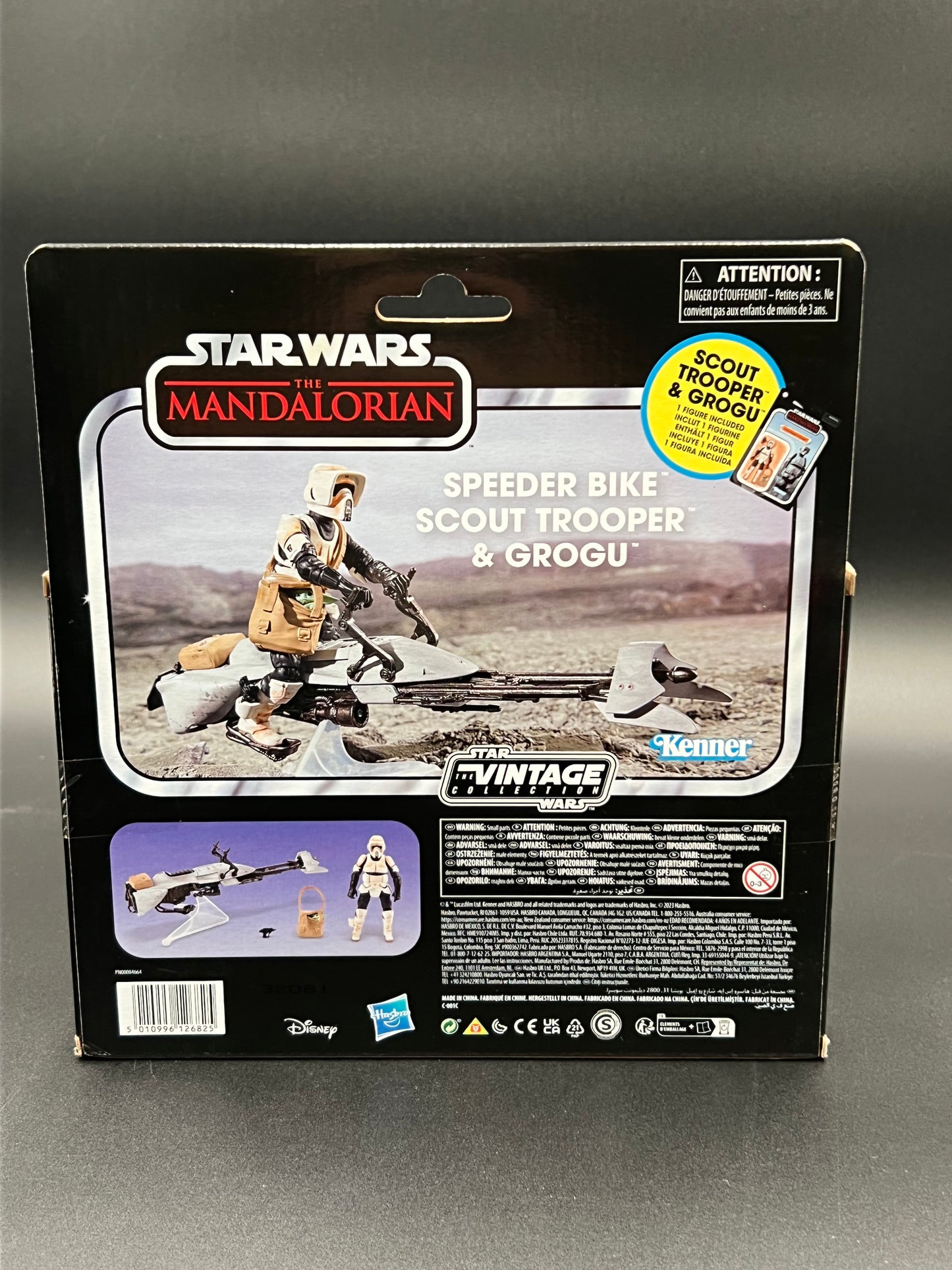 STAR WARS The Vintage Collection Speeder Bike, Scout Trooper & Grogu, The Mandalorian 3.75-Inch Vehicle & Action Figures