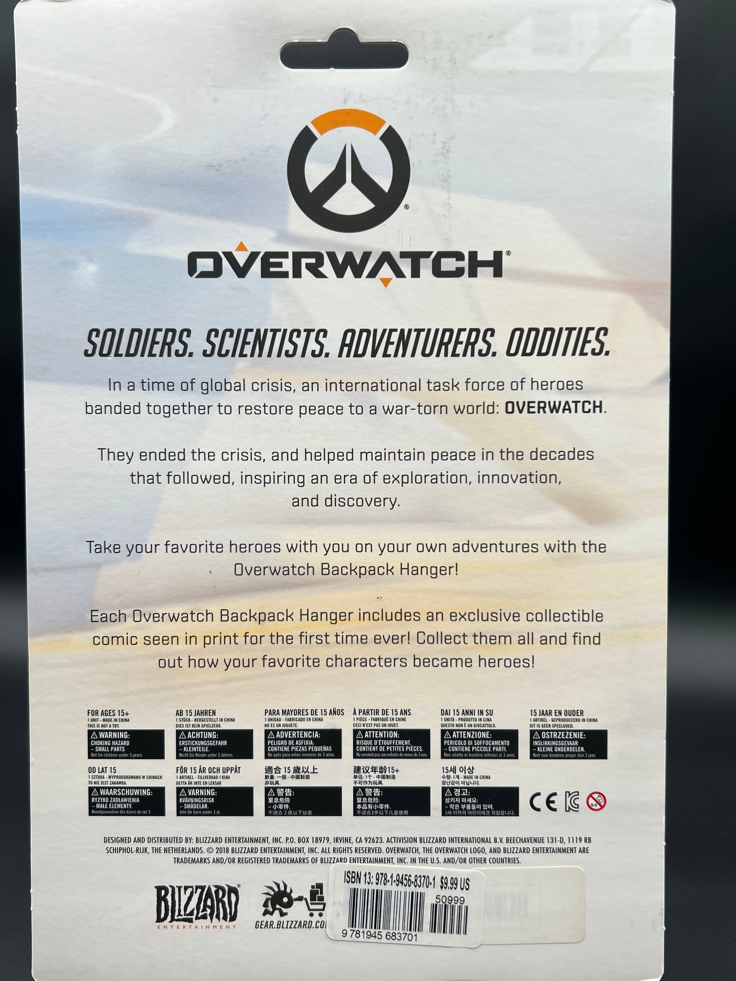 Overwatch Reinhardt Comic Book and Backpack Hanger