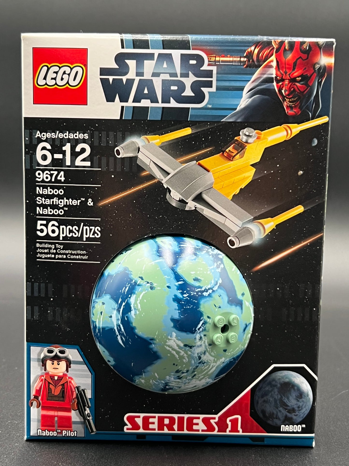 LEGO Star Wars 9674 Naboo Starfighter & Naboo new 56 pieces sealed pilot Series 1