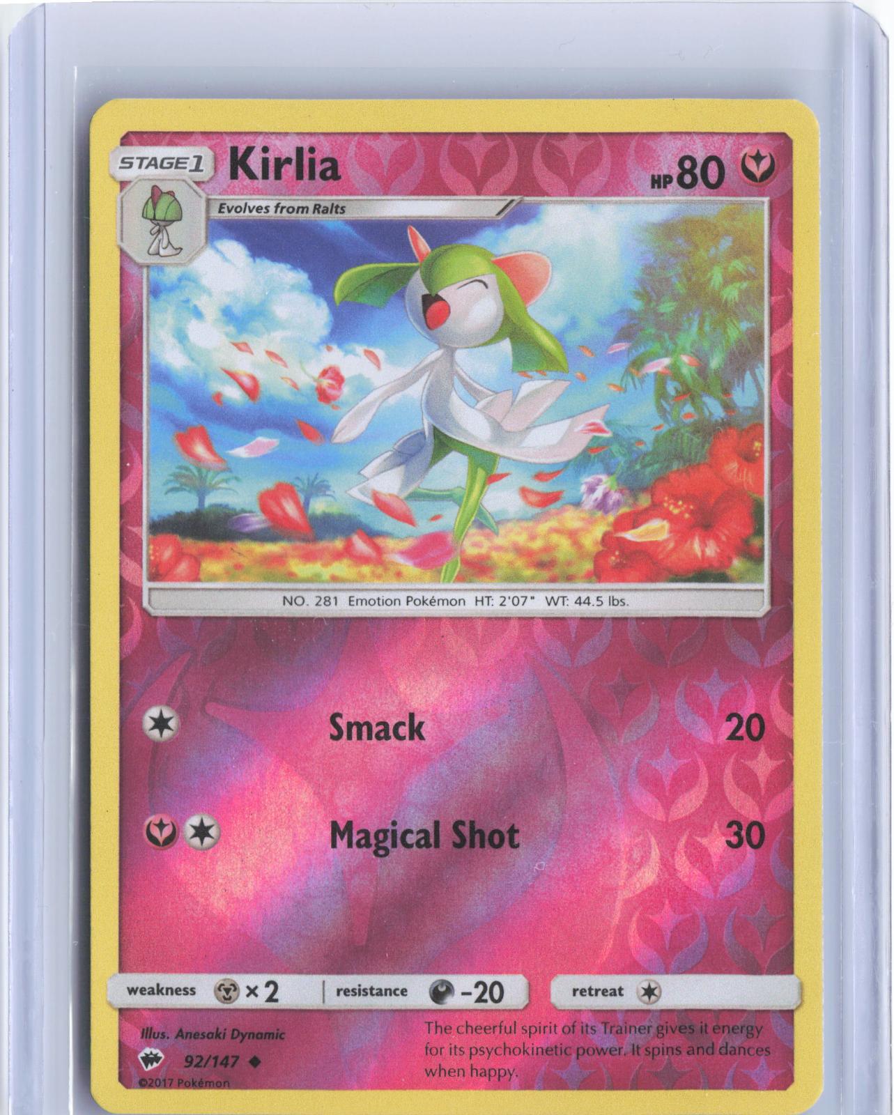 Kirlia 92/147 Uncommon Burning Shadows Pokemon Reverse Holo TCG Card