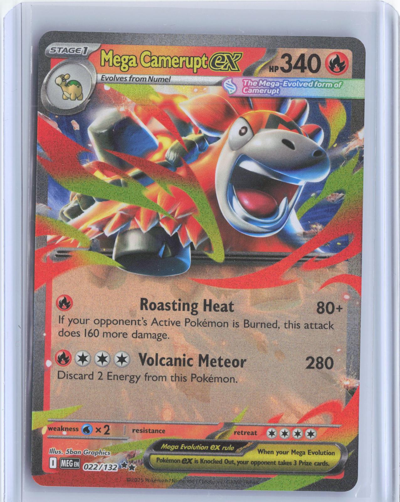 Mega Camerupt ex 022/132 Double Rare Mega Evolution Pokemon Holo