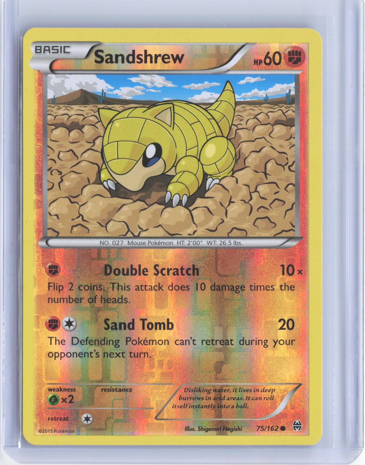 Sandshrew 75/162 Common BREAKthrough Pokemon Reverse Holo TCG Card
