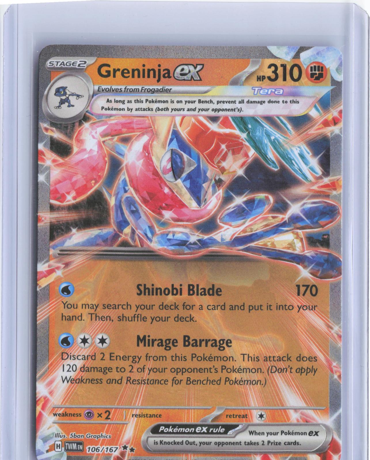 Greninja ex 106/167 Double Rare Twilight Masquerade Pokemon Holo TCG Card