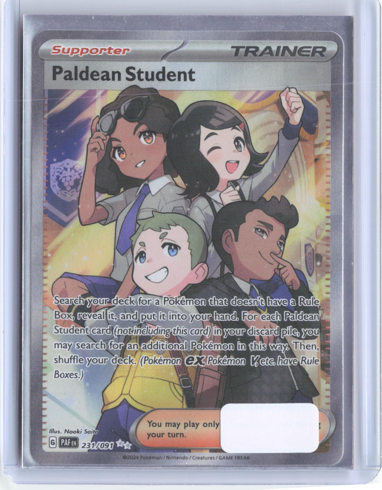 Paldean Student 231/091 Ultra Rare Paldean Fates Pokemon Holo