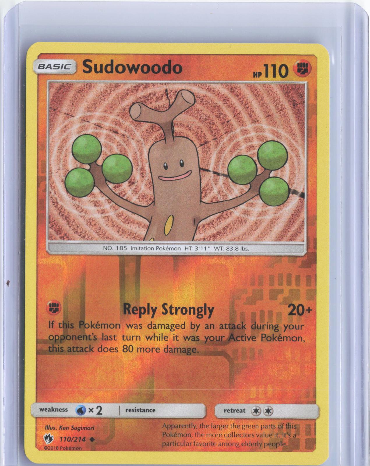 Sudowoodo 110/214 Uncommon Lost Thunder Pokemon Reverse Holo TCG Card