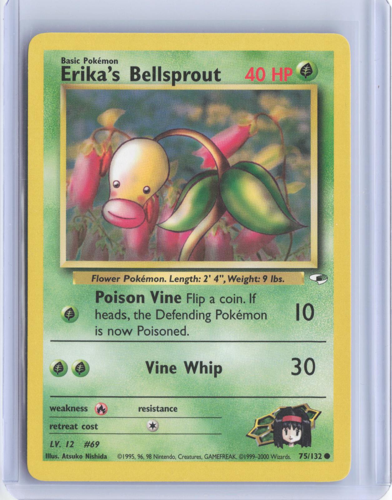Erika's Bellsprout 75/132 Common Gym Heroes Pokemon Unlimited TCG Card