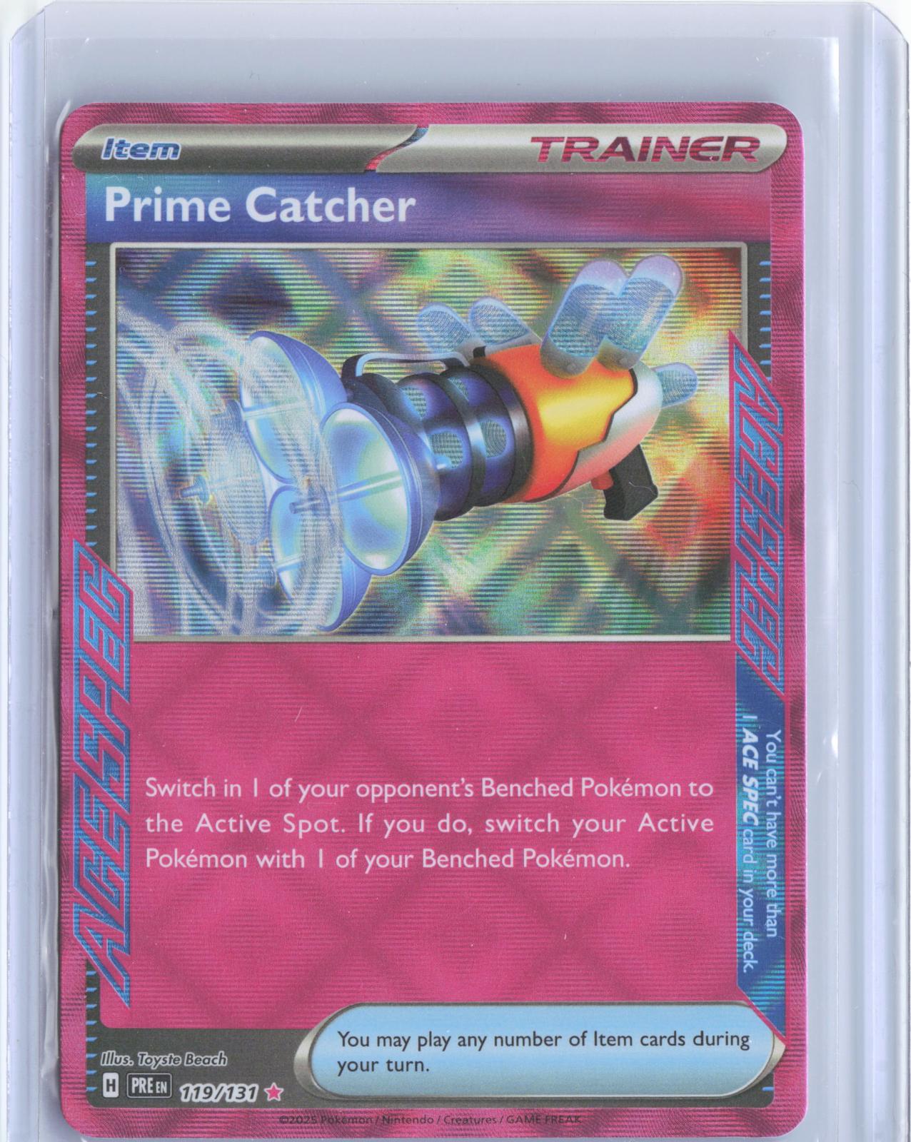 Prime Catcher 119/131 Holo ACE SPEC Rare Prismatic Evolutions Pokemon TCG Card