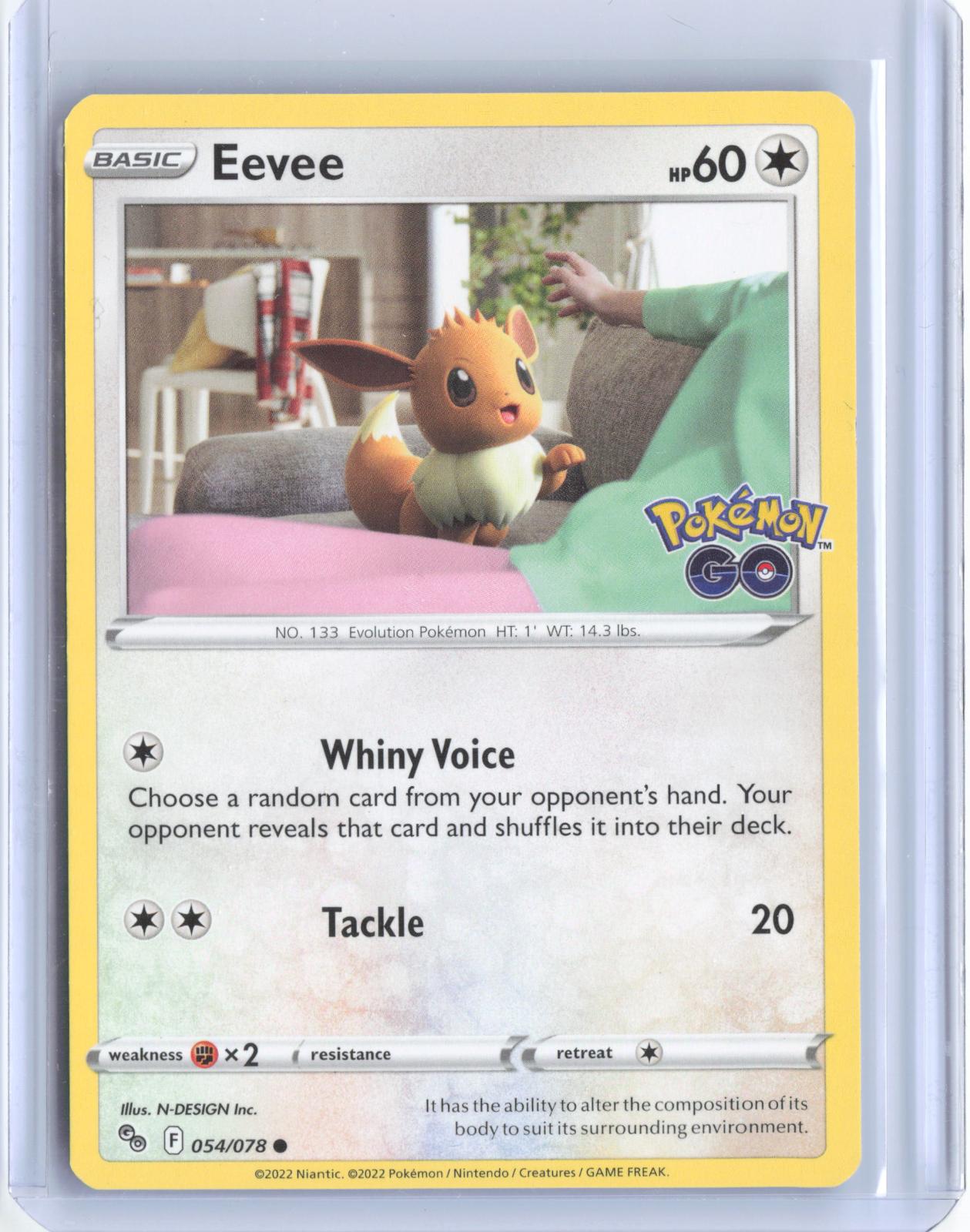 Eevee 054/078 Common Pokemon GO Pokemon TCG Card