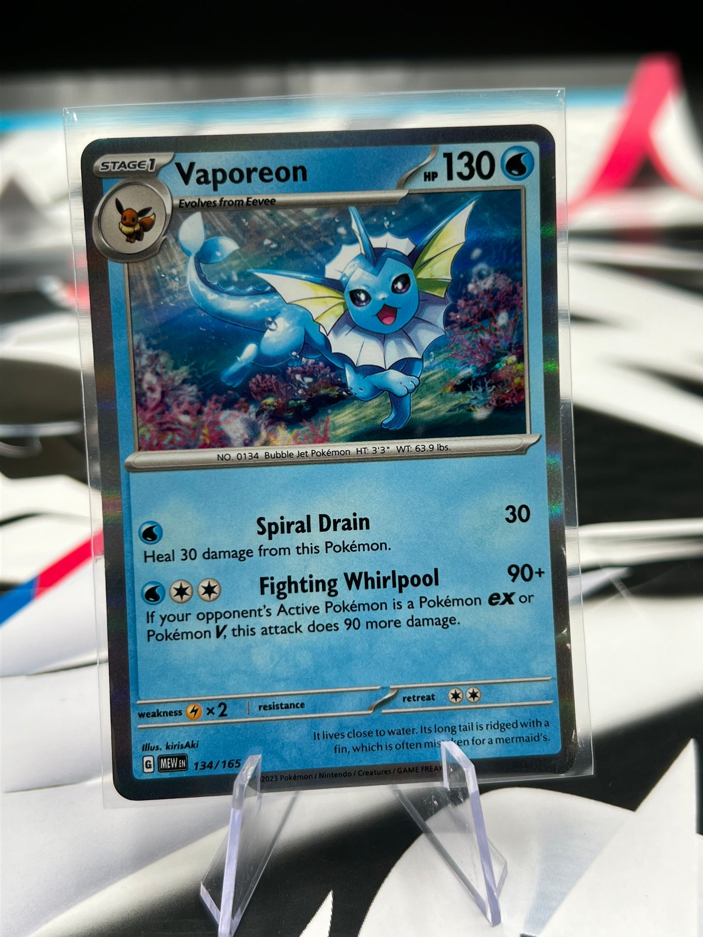 Vaporeon 134/165 Holo Rare - SV: Scarlet & Violet 151 (MEW) Pokémon Card TCG