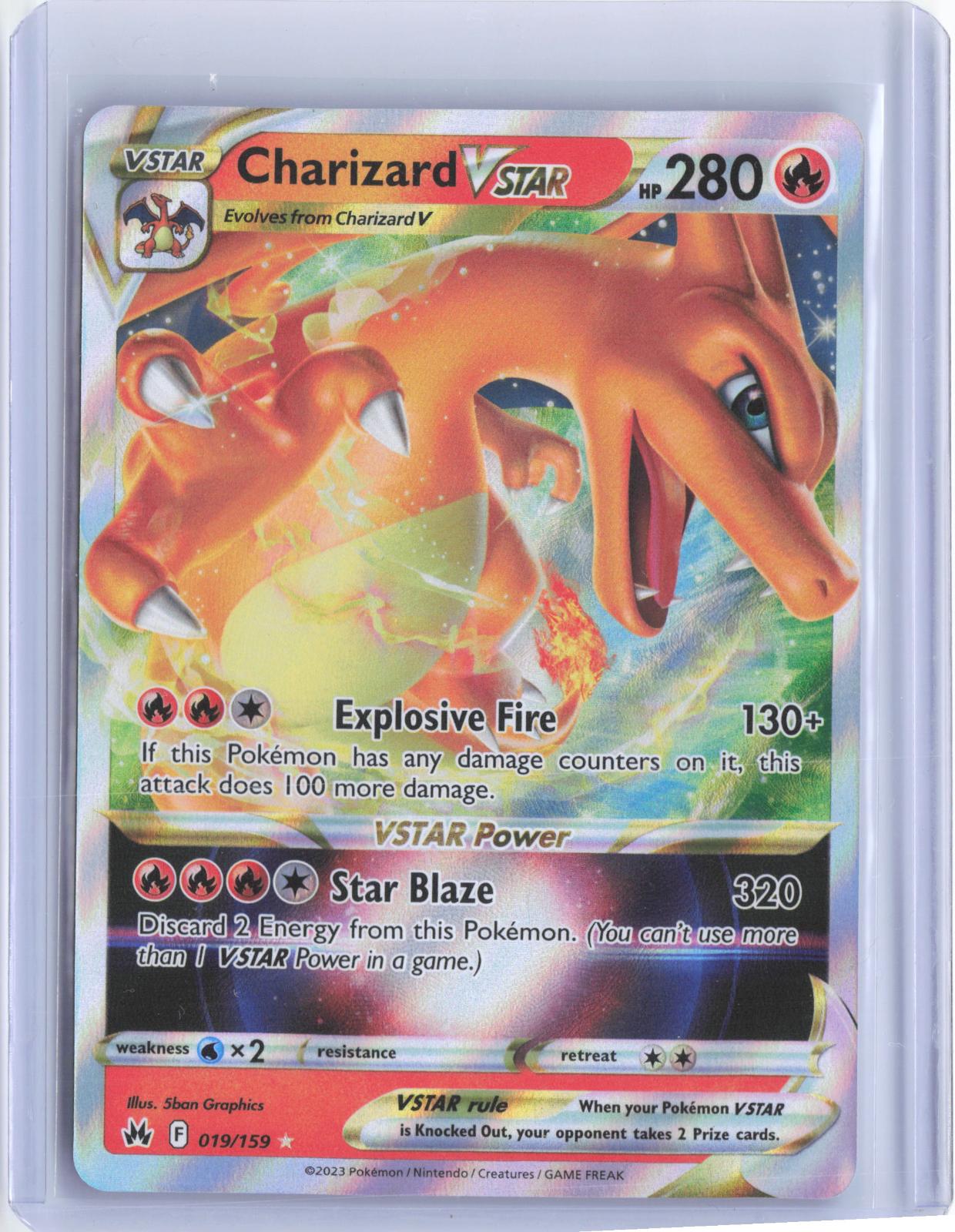 Charizard VSTAR 019/159 Holo VSTAR Rare Crown Zenith Pokemon Holo TCG Card