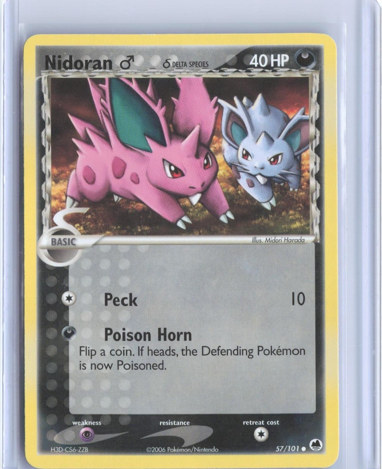 Nidoran M 57/101 Common Dragon Frontiers Pokemon TCG Card