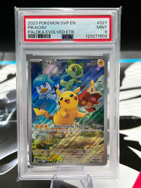 PSA 9 Pikachu - 027 - SV: Scarlet & Violet Promo Cards (SVP) Graded Pokémon TCG