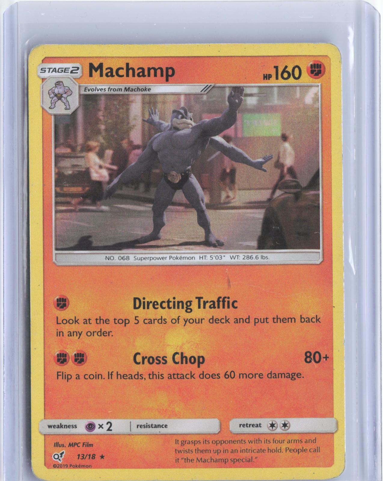 Machamp 13/18 Rare Detective Pikachu Pokemon Holo TCG Card
