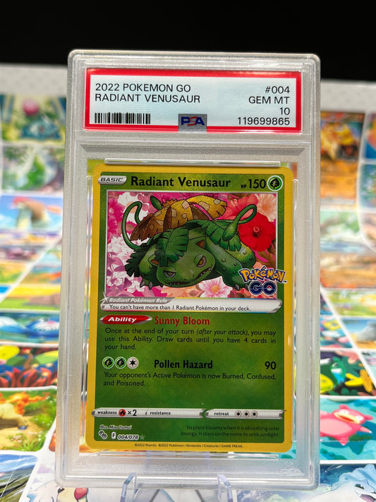 PSA 10 Radiant Venusaur 004/078 / Radiant Rare - Pokémon GO (PGO) Graded Pokémon TCG