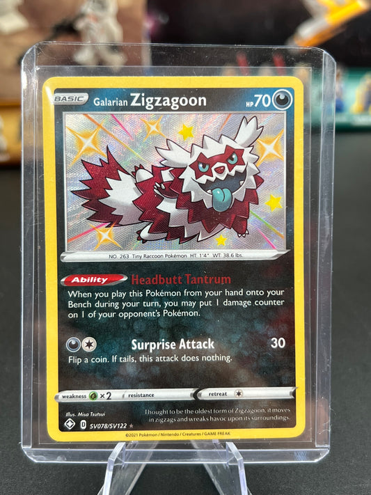 Galarian Zigzagoon - Shining Fates: SV078/SV122 / Shiny Holo Rare Shiny Vault (SHFSV) Pokémon TCG