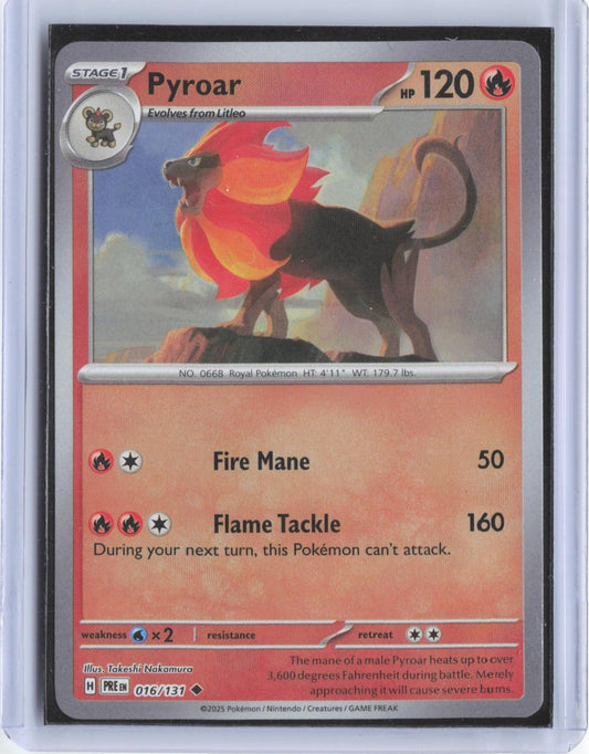 Pyroar (Poke Ball Pattern) 016/131 Prismatic Evolutions Pokemon Holo TCG Card