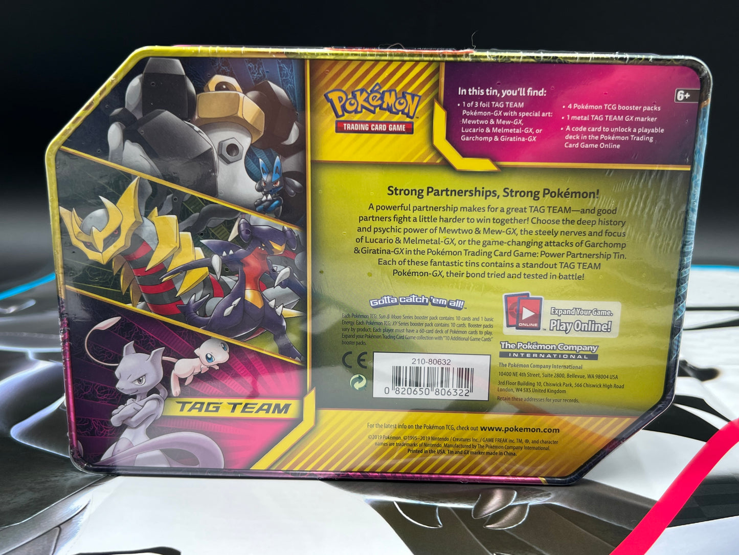 Power Partnership Tin [Tag Team Mewtwo & Mew GX Promo SM 191 ] - SM - Unified Minds (SM11) Pokémon TCG New