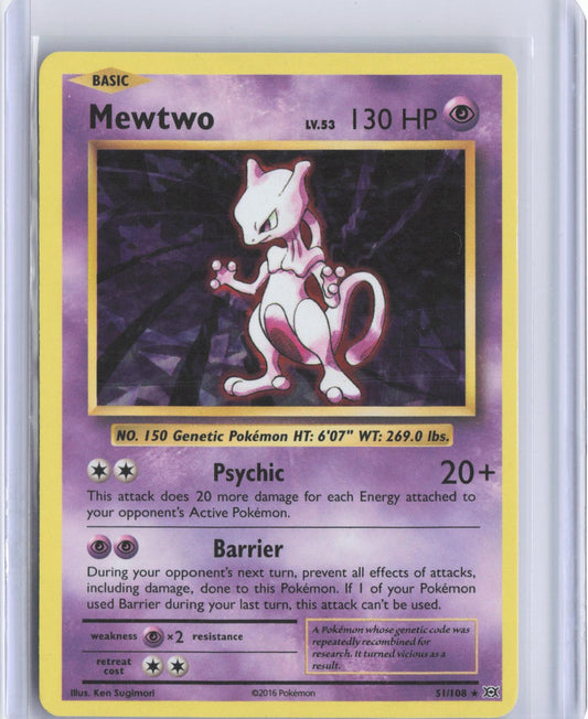 Mewtwo 51/108 Rare Evolutions Pokemon Reverse Holo TCG Card