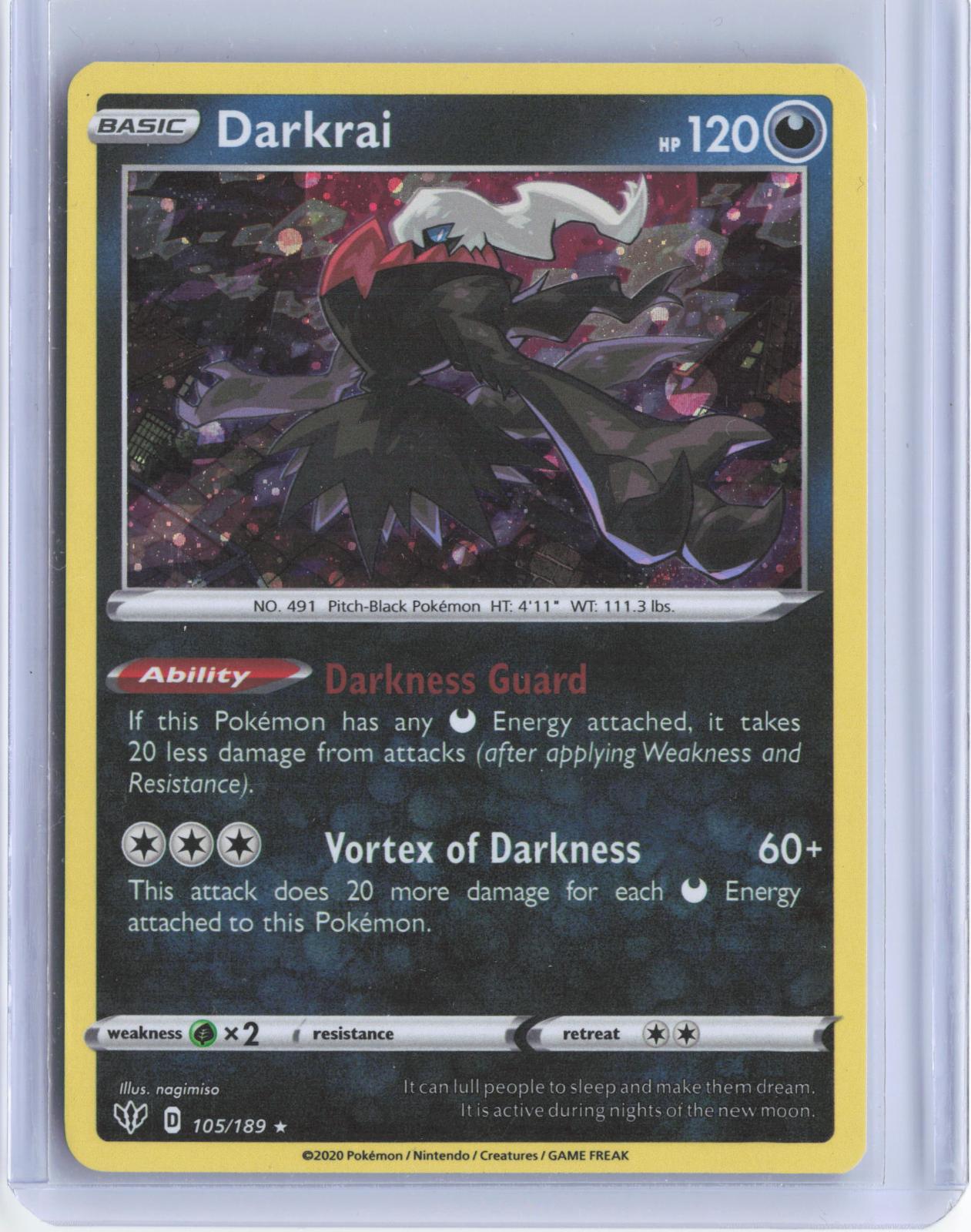 Darkrai 105/189 Holo Rare Darkness Ablaze Pokemon Holo TCG Card