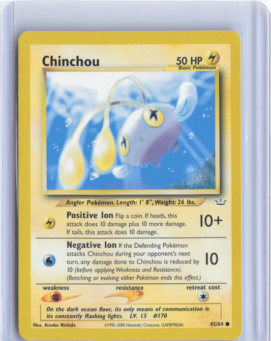 Chinchou 42/64 Common Neo Revelation Pokemon Unlimited TCG Card