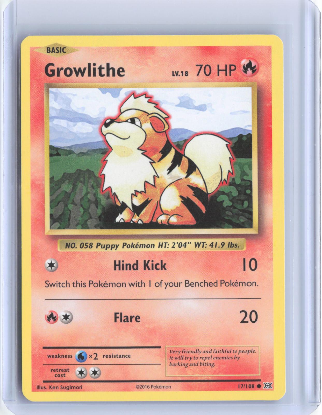 Growlithe 17/108 Common Evolutions Pokemon TCG Card