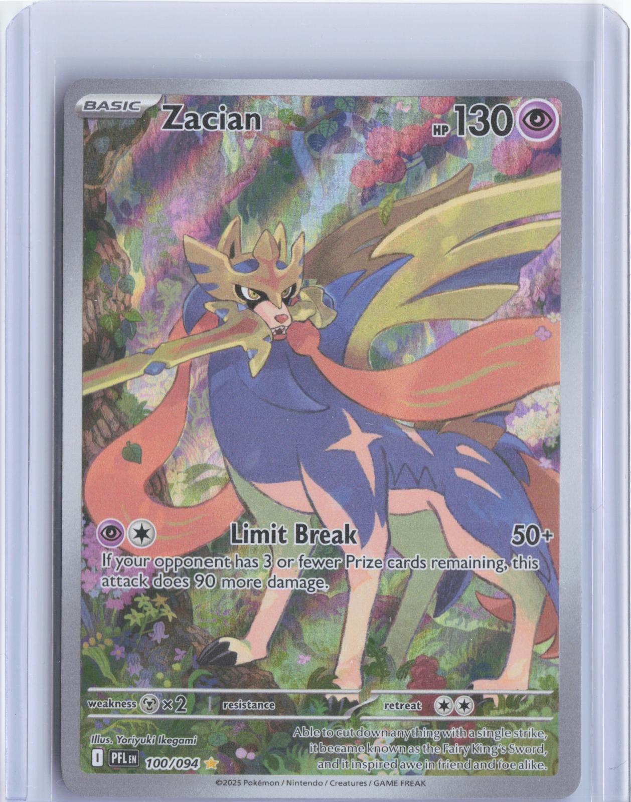 Zacian 100/094 Illustration Rare Phantasmal Flames Pokemon Holo TCG Card