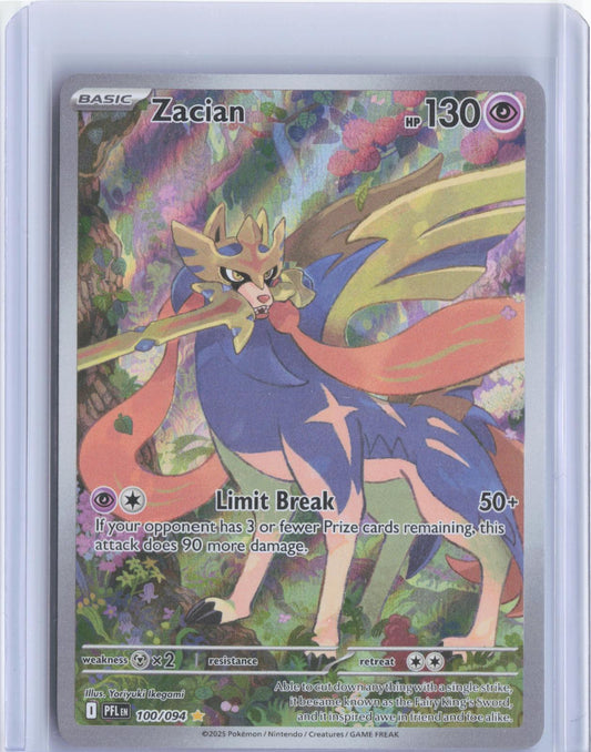 Zacian 100/094 Illustration Rare Phantasmal Flames Pokemon Holo TCG Card