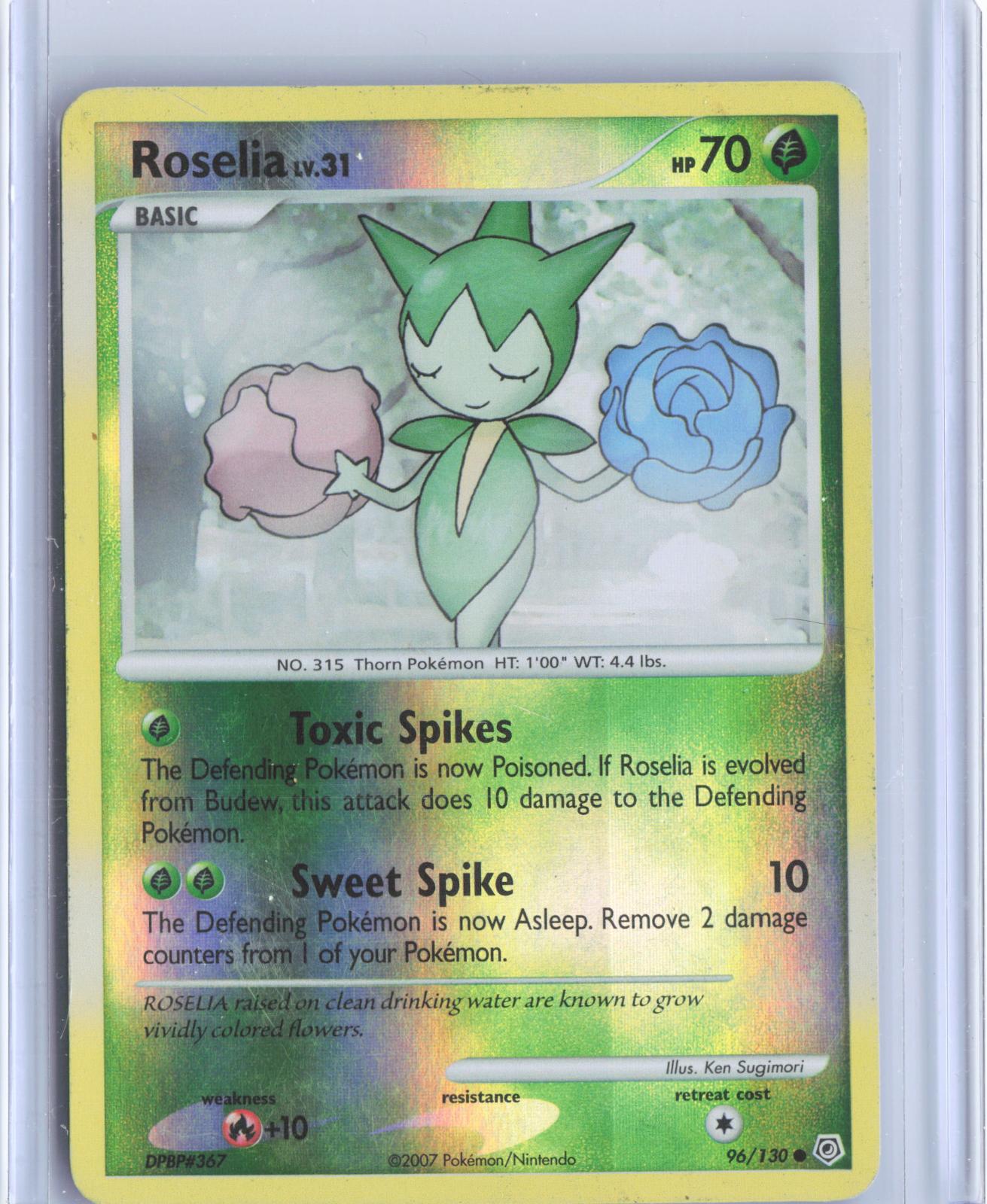 Roselia 96/130 Common Diamond & Pearl Pokemon Reverse Holo TCG Card